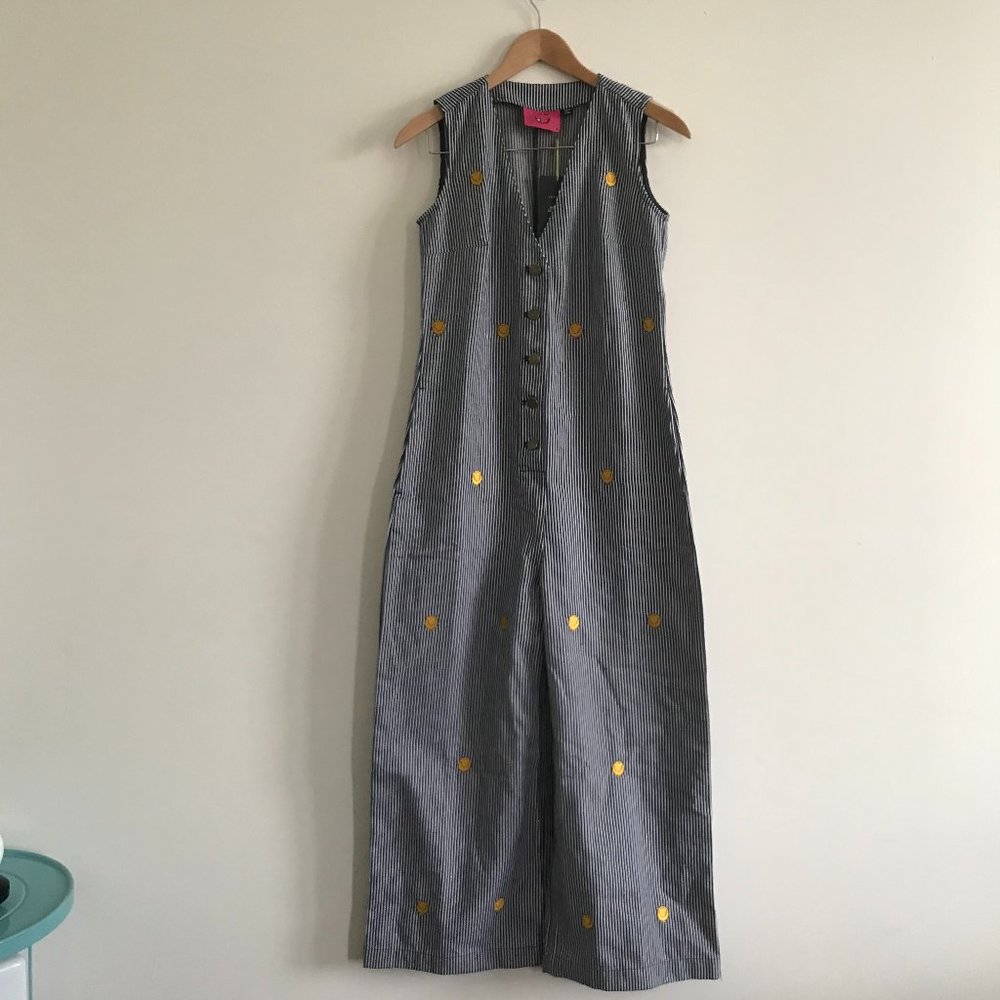Lazy Oaf Mr. Happy Stripe Jumpsuit